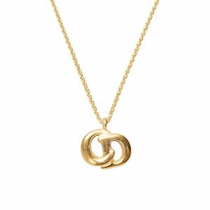 RARE Vintage Christian Dior CD Logo Necklace Signed Germany Gold Tone